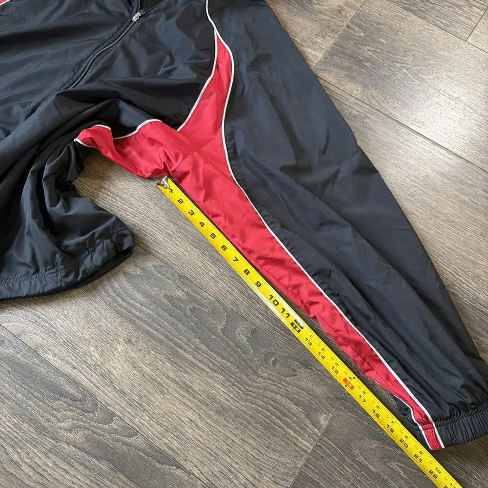 VTG Y2K Nike XXL Windbreaker Jacket Black Red Colorblock Swoosh Track 2000s Zip
